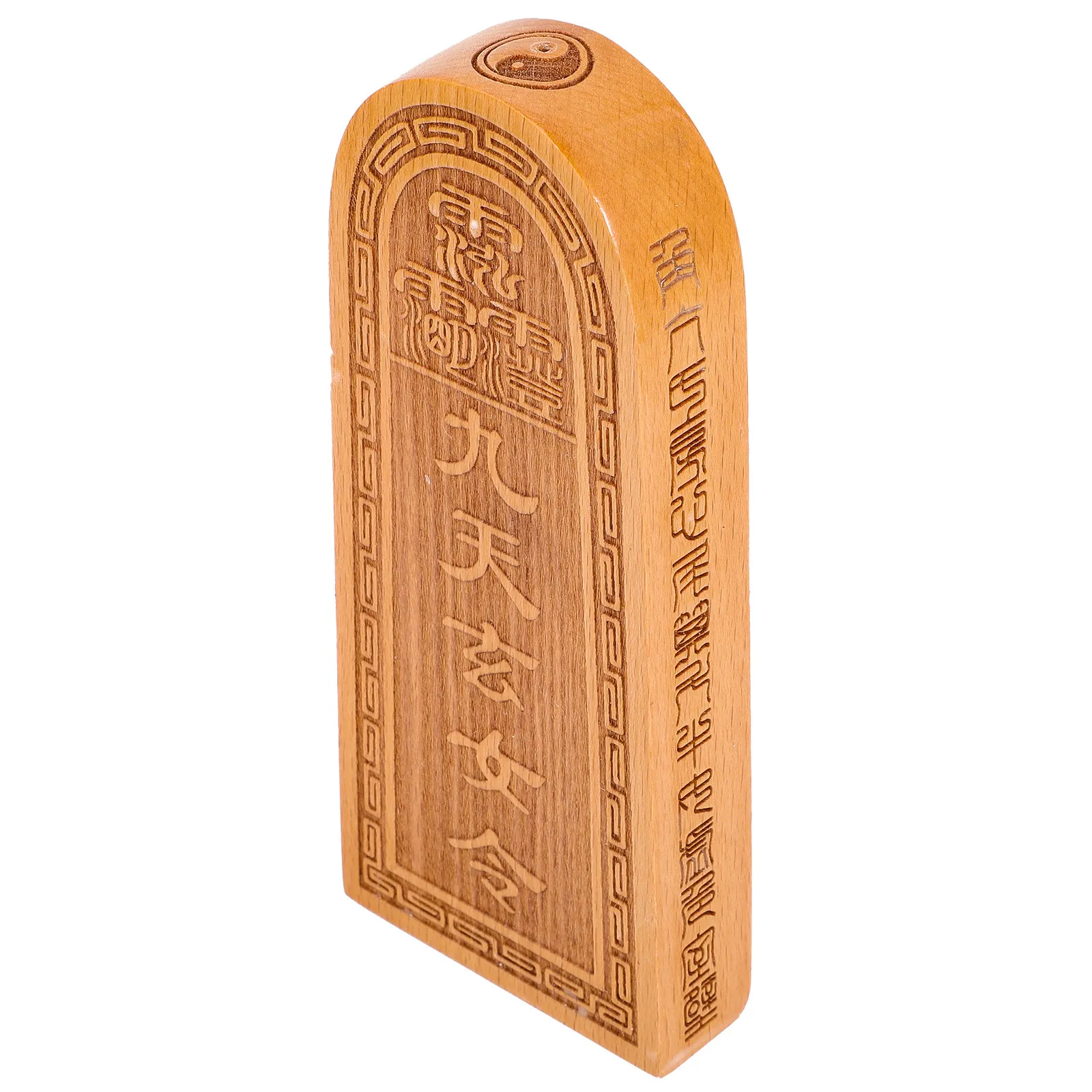 정교하게 조각된 나무 도교 토큰 장식품 전통적인 토큰 모양 거실 사무실 발코니 정원 데스크탑용 홈 데코