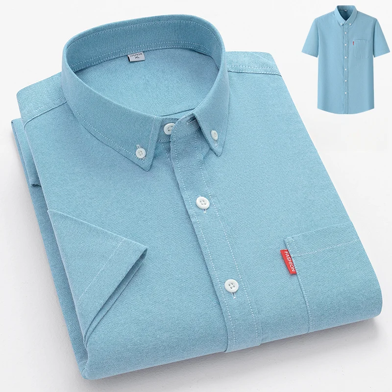 Casual Short Sleeved Shirt Short Sleeved Shirt Men's Shirt Short Sleeve Summer Casual Oxford Fabric Cotton M-5XL