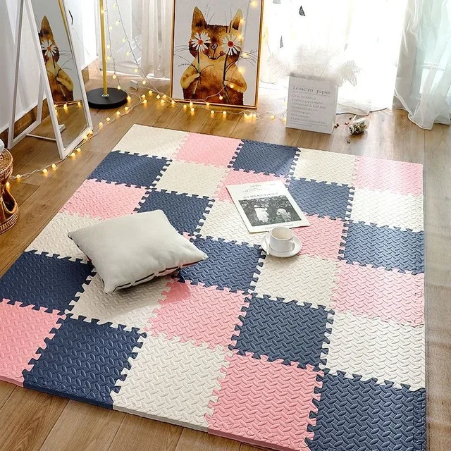 Tapis de jeu en mousse pour bébé, 12 pièces, tapis de Puzzle pour enfants, carreaux d'exercice imbriqués, carrelage de sol, jouet, tapis doux 30x30x1cm 4