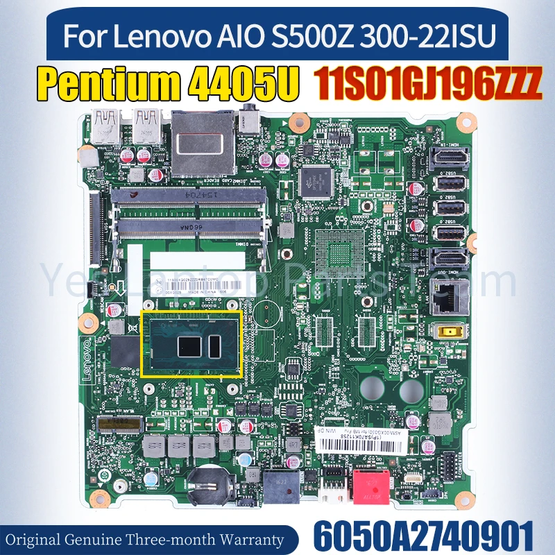 

Материнская плата 6050A2740901 для Lenovo AIO 300-23ISU, системная плата 11S01GJ196ZZZ SR2EX Pentium 4405U 100%, протестированная материнская плата «Все в одном» для ноутбука