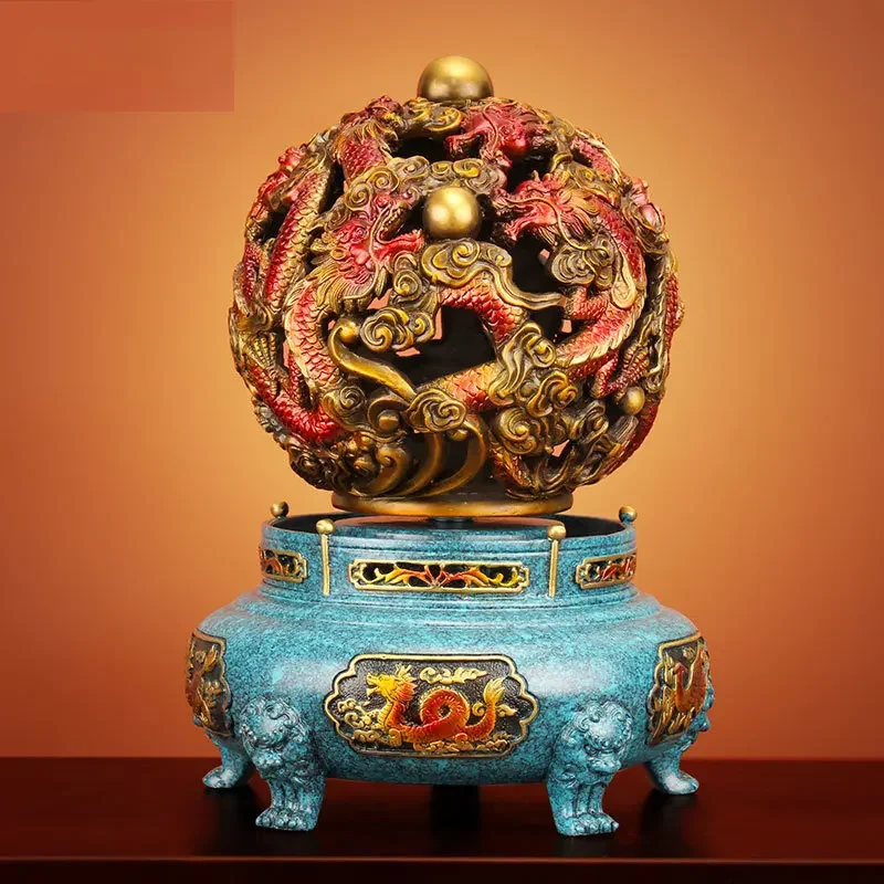 

Nine Dragons Playing with a Pearl Copper Nine to Turn Things around Tripod Decoration Four Qinglong Hallway Desk Fortune Crafts
