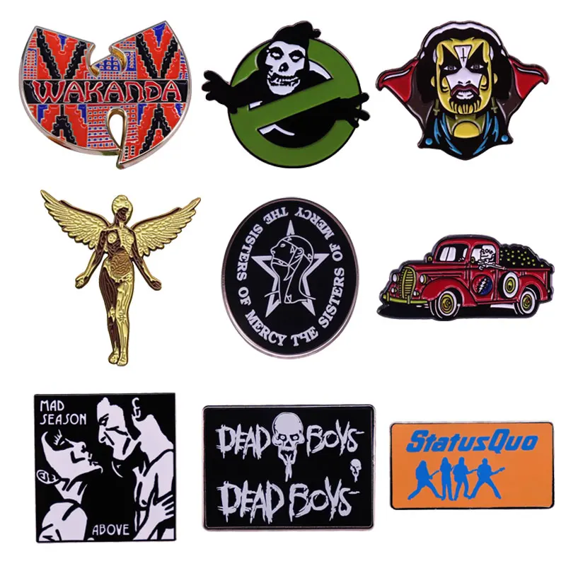 

High Quality Fashion Rock Band Enamel Pin Hip Hop Rapper Brooch Lapel Pin English Song Metal Badge Music Jewelry Accessories