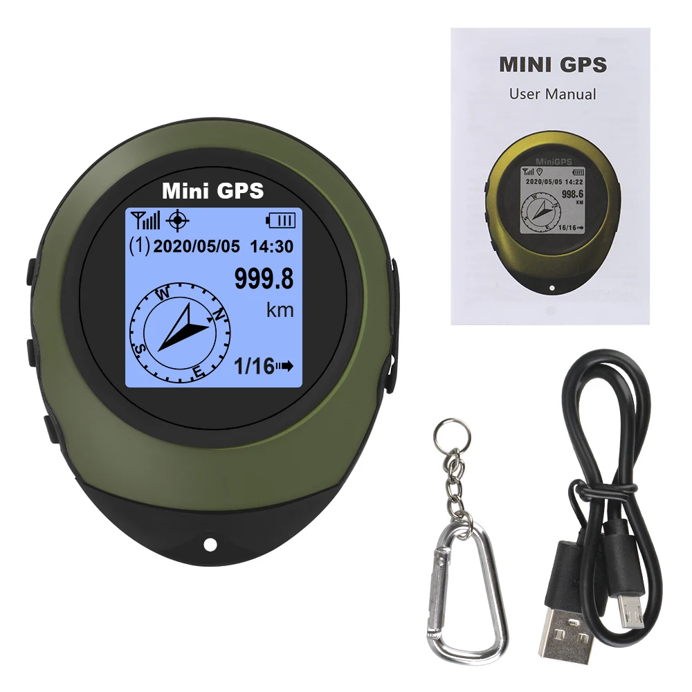 gps locator Mini GPS Navigation Compass For Outdoor Sport Travel Hiking Handheld Satellite GPS Positioner With Buckle vehicle tracker GPS Trackers