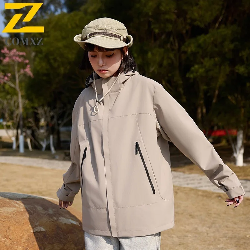 COMXZ Urban Versatile Men Jacket Lightweight Hiking Travel Windproof Motorcycle Jacket Street Style Comfortable Autumn Clothing