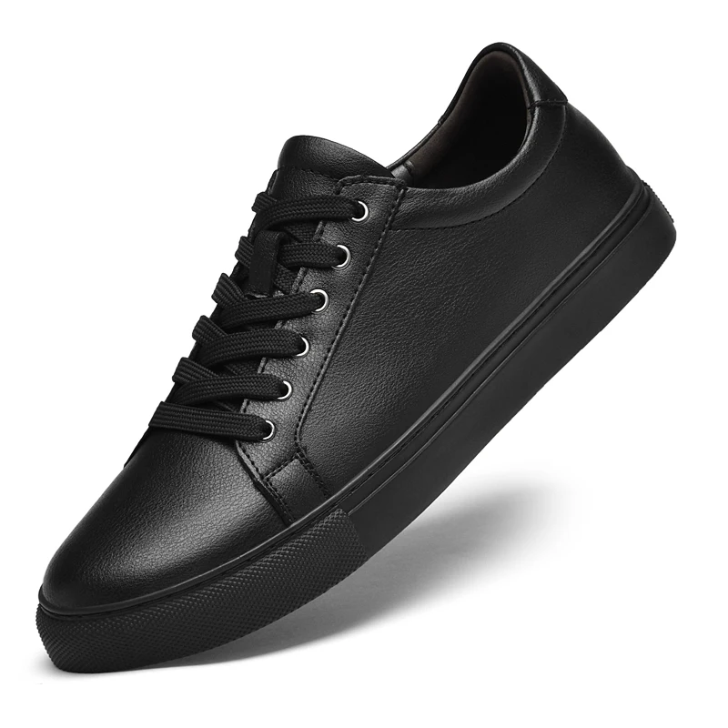 Plus Big Size 49 50 Pure White Shoes Mens Leather Sneakers Leather Casual Flat Skateboarding Shoes Hot Sale 3