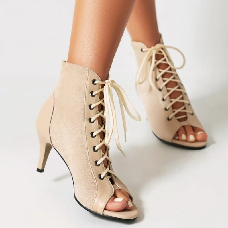 

Сандалии женские летние с открытым носком, босоножки с вырезами на высоком каблуке, открытый носок, брендовый дизайн