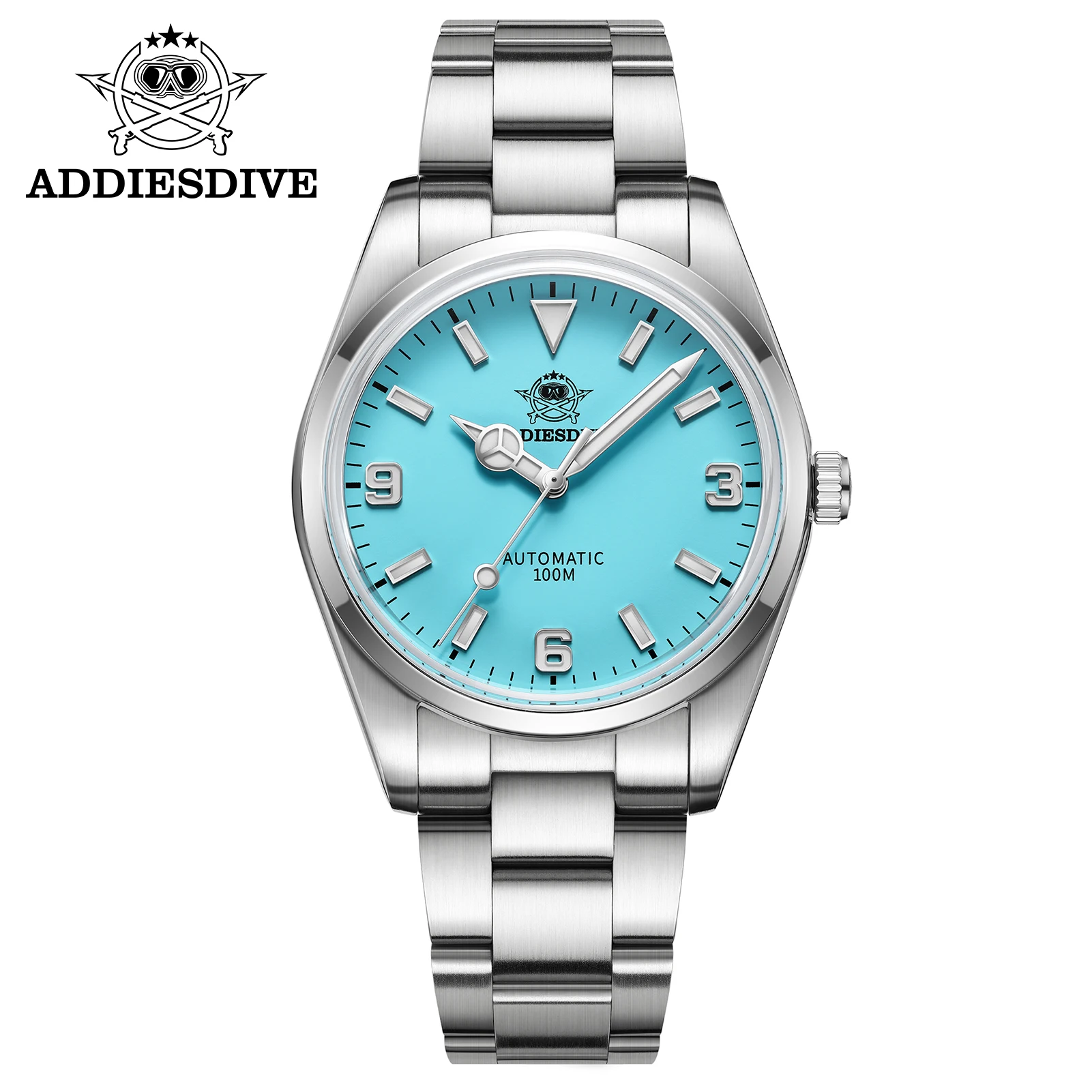 2022 ADDIESDIVE Explorer Automatic Watch Men New AD2112 Waterproof Diving Wristwatches BGW9 Blue Luminous Mechanical Watches