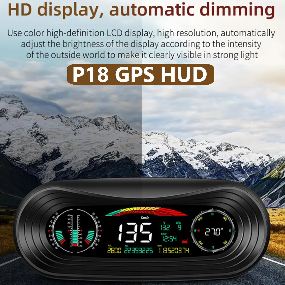 P18HeadUpDisplayGPS4x4InclinometeroffRoadHUDSlopeMeterCar