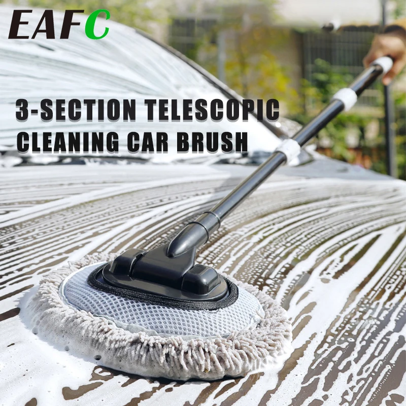 EAFC Car Cleaning Brush Detailing Super Absorbent Car Wash Brush Adjustable Telescoping Long Handle Clean Mop Auto Wash Kit