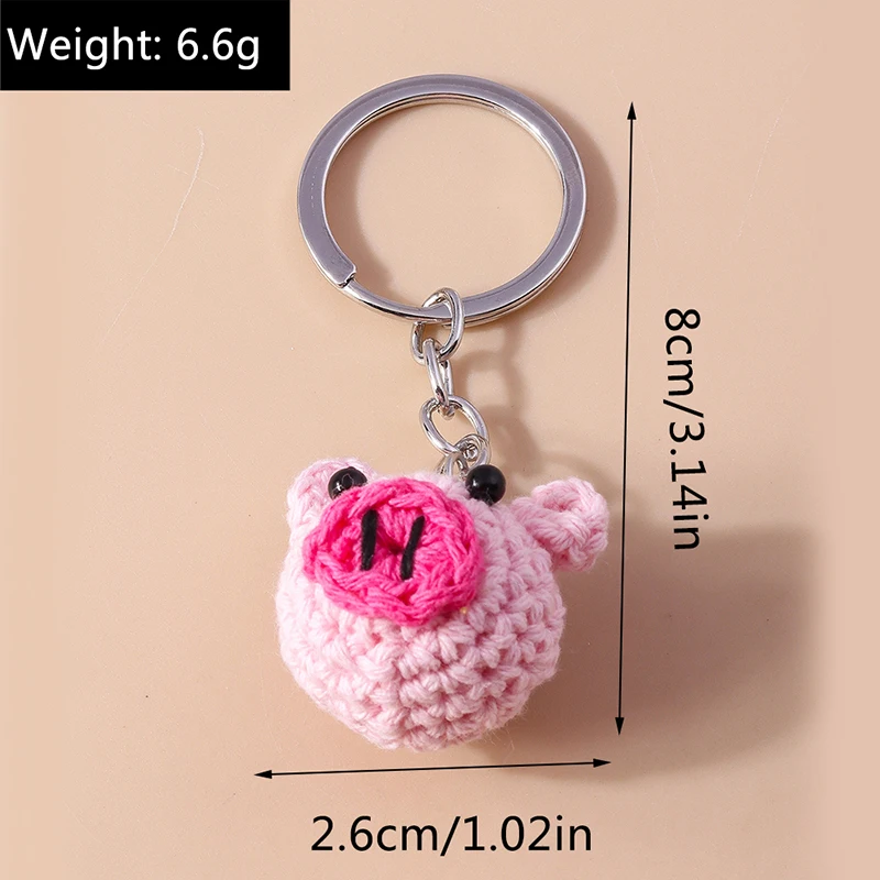Schöner handgestrickter Elch-Schlüsselanhänger, gehäkelter Hund, Tier-Schlüsselanhänger für Frauen und Mädchen, Handtaschen-Anhänger, handgefertigter Schmuck, Geschenke – Detail 18