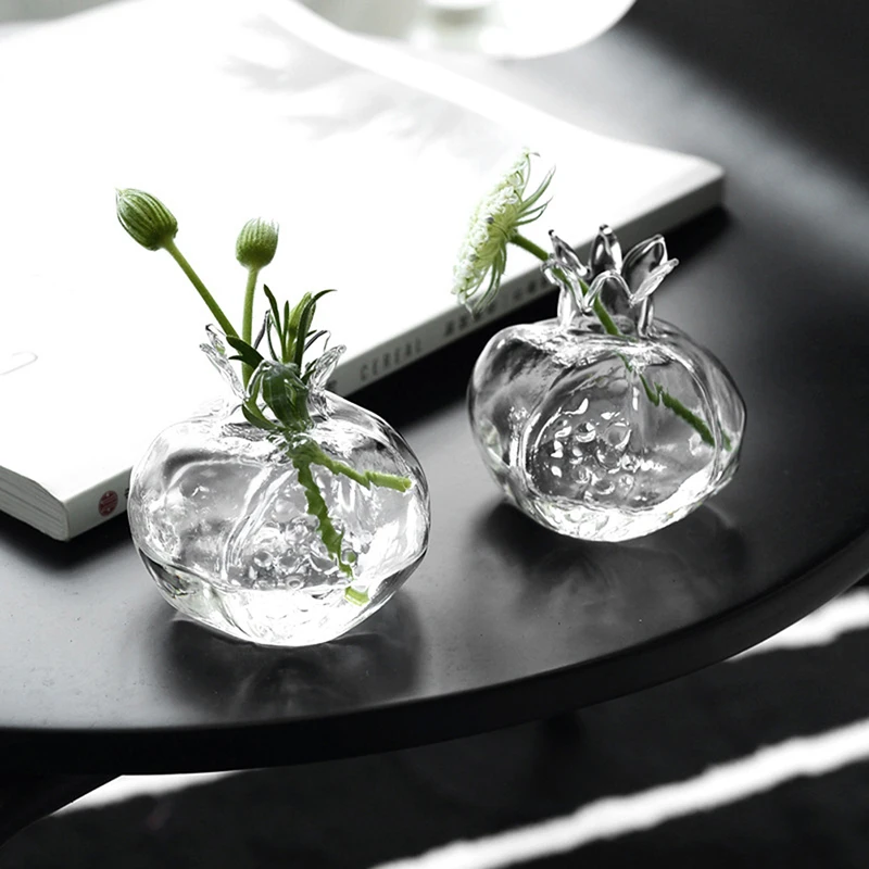 Vase Carré en Verre, Vase en Verre Vase Décoratif Sac à Main Coloré