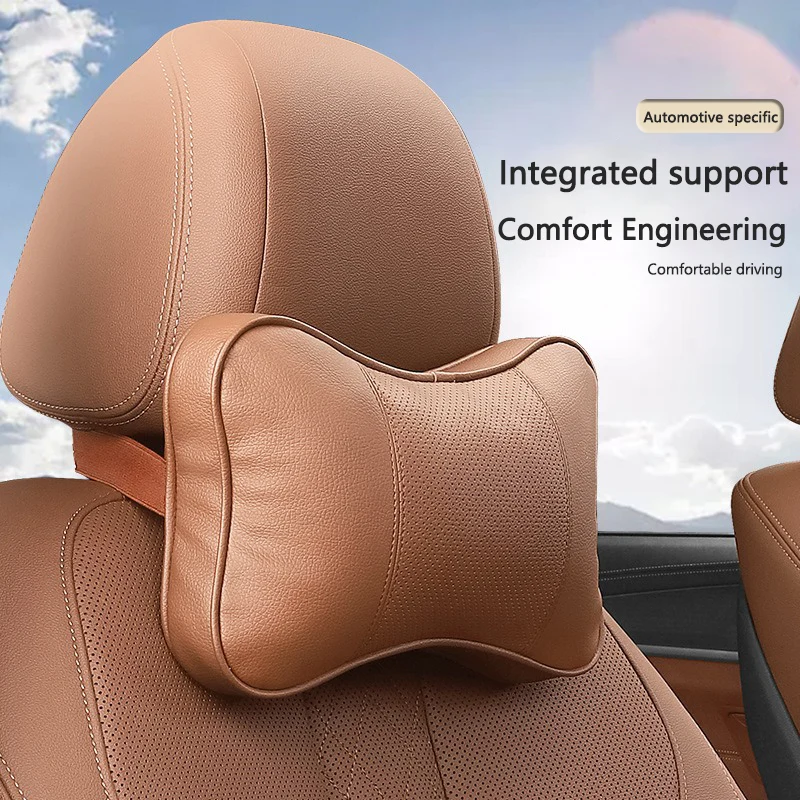 Leather Car Headrest for Chevrolet Spark Captiva Cruze Tracker Epica Nubira Malibu Optra Memory Cotton Neck Pillow Accessories,car headrest