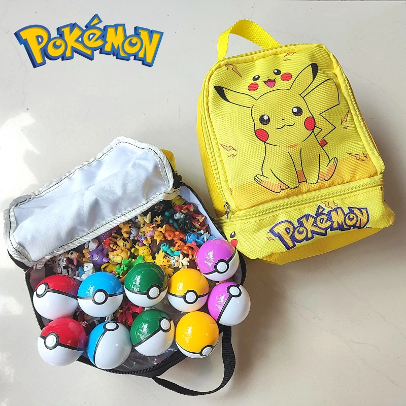 Pokemon GO Action Figure With Cartoon School Bag Figuras Toy Collection