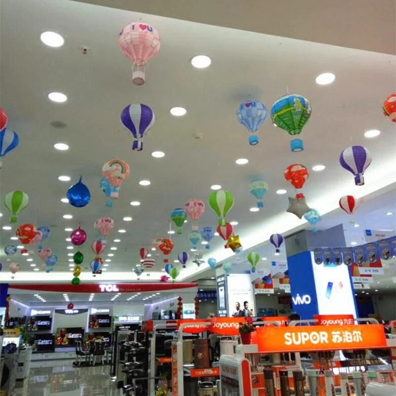 1PC Santa Claus Elk Hot Air Balloon 12 Inch Paper Lantern Lampshade DIY Crafts Ceiling Hanging Xmas Decorations Party Supplies