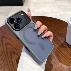 Deluxe Magnetic Clear Bumper Protection Case with Wireless Charging Support - iPhone 12 Pro Max (Gray)