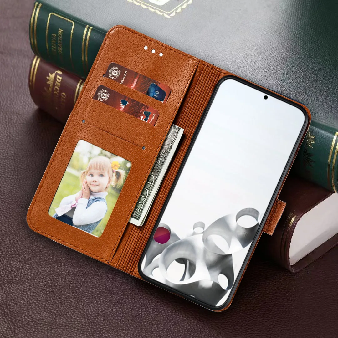 Feather Pattern Leather Wallet Book Case