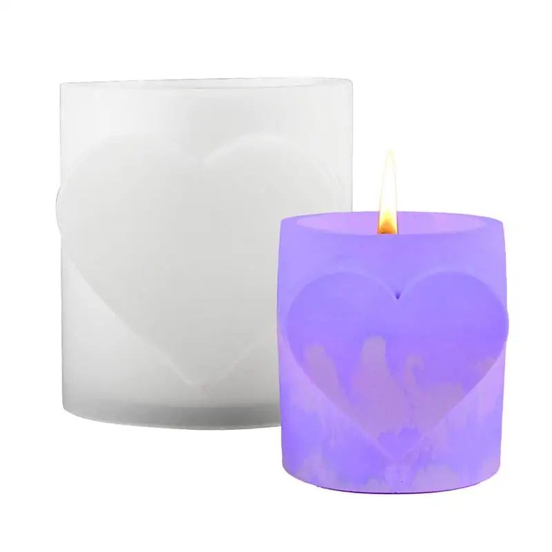 

DIY 3D Heart Shaped Candle Molds Romantic Resin Casting Molds Durable Silicone Molds for Window Decorations Home Decorations DIY