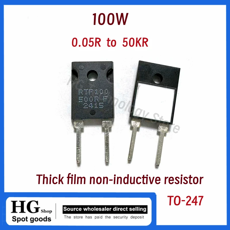 20 W 35 W 50 W 100 W RTP 0,05 R bis 5 KR 15 20 30 50 100 250 500R 1K 3K 5K Dickschicht-Nichtinduktiver Probenahme-Präzisionswiderstand 500R – Detail 4