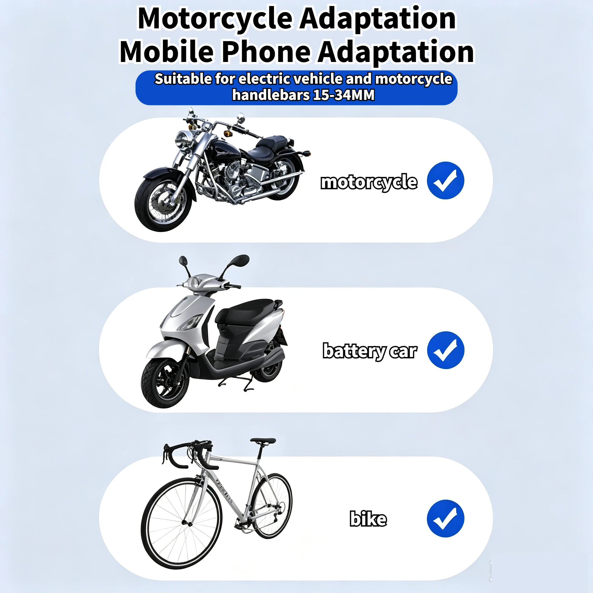 Supporto per cellulare per moto e bicicletta con rotazione libera - immagine 5