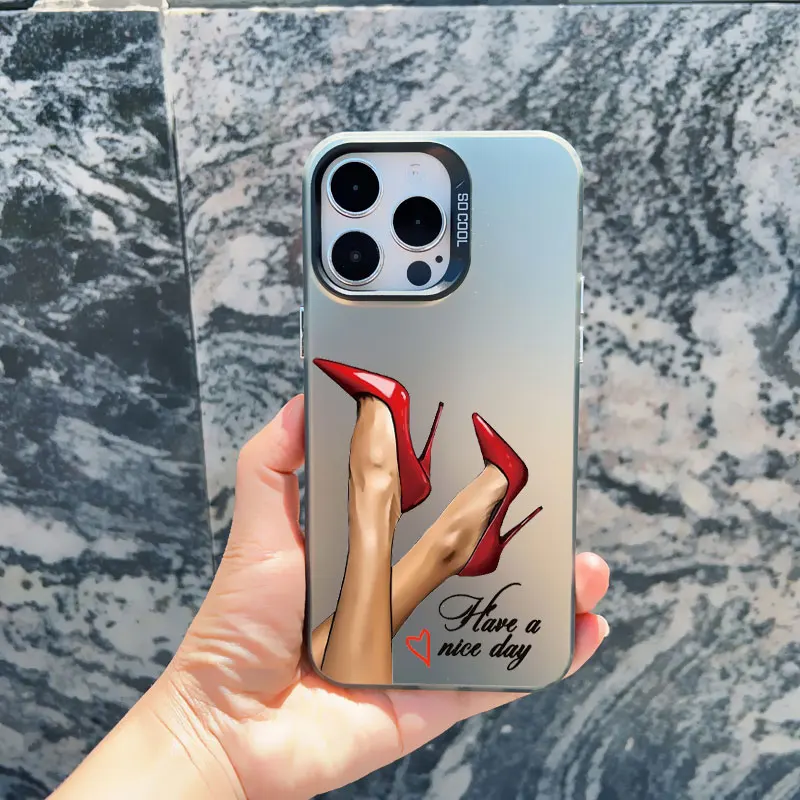 Girl Boss Coffee-Themed Shockproof Laser Phone Case