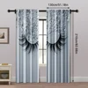 2pcs, Curtain Fabric 2D print Gray eyelashes Machine Washable Fabric (without rod) All Seasons Perfect for Living Room, Bedroom, 5