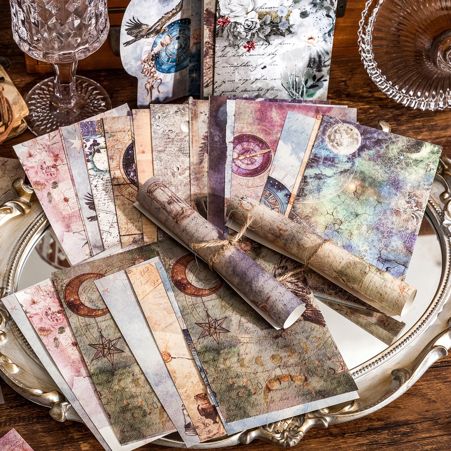 50pcsVintageArtMaterialpaperDiyDecorativepaperforScrapbooking