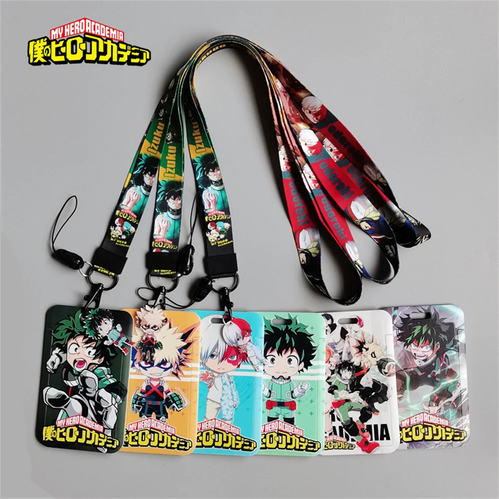 My Hero Academia Cartoon Card Holder & Lanyard - Student Campus Clutch