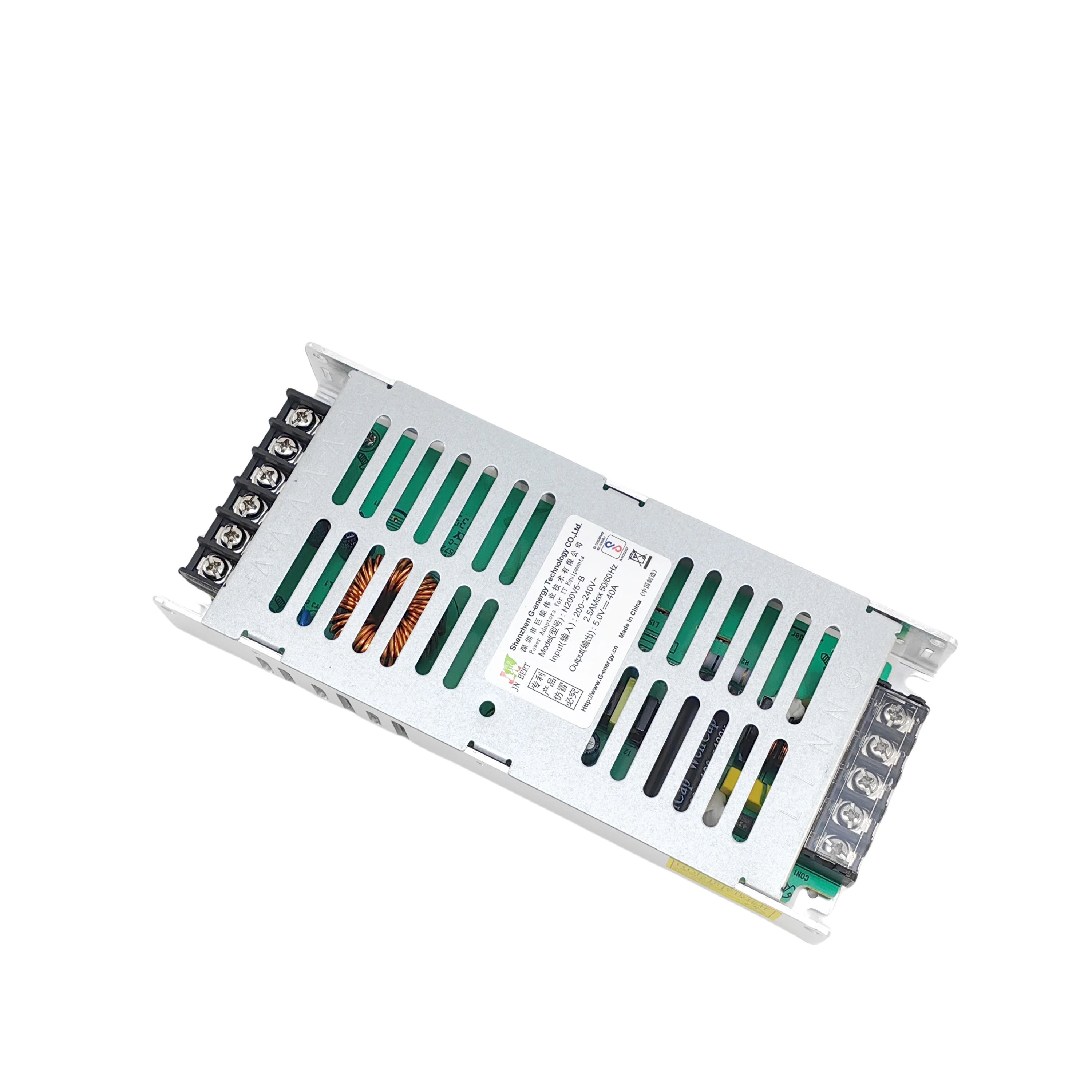 G-energy N200V5-B Slim 5V 40A 200W LED Power Supply For LED Screen Power Switch