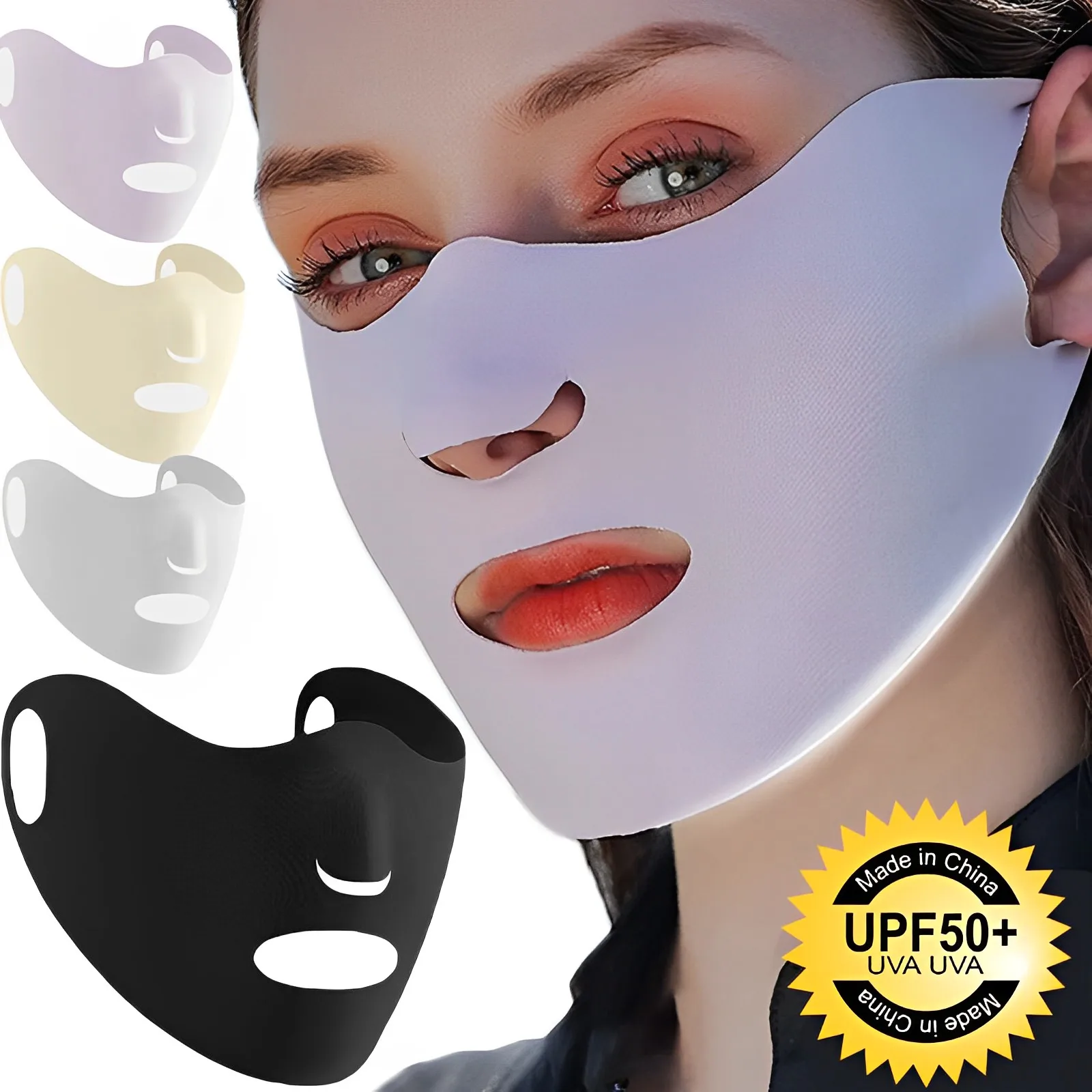

Reusable Ice Silk Sunscreen Mask Summer Anti-UV Protection Cycling Face Cover Women Breathable Outdoor Sport Sun Windproof Masks