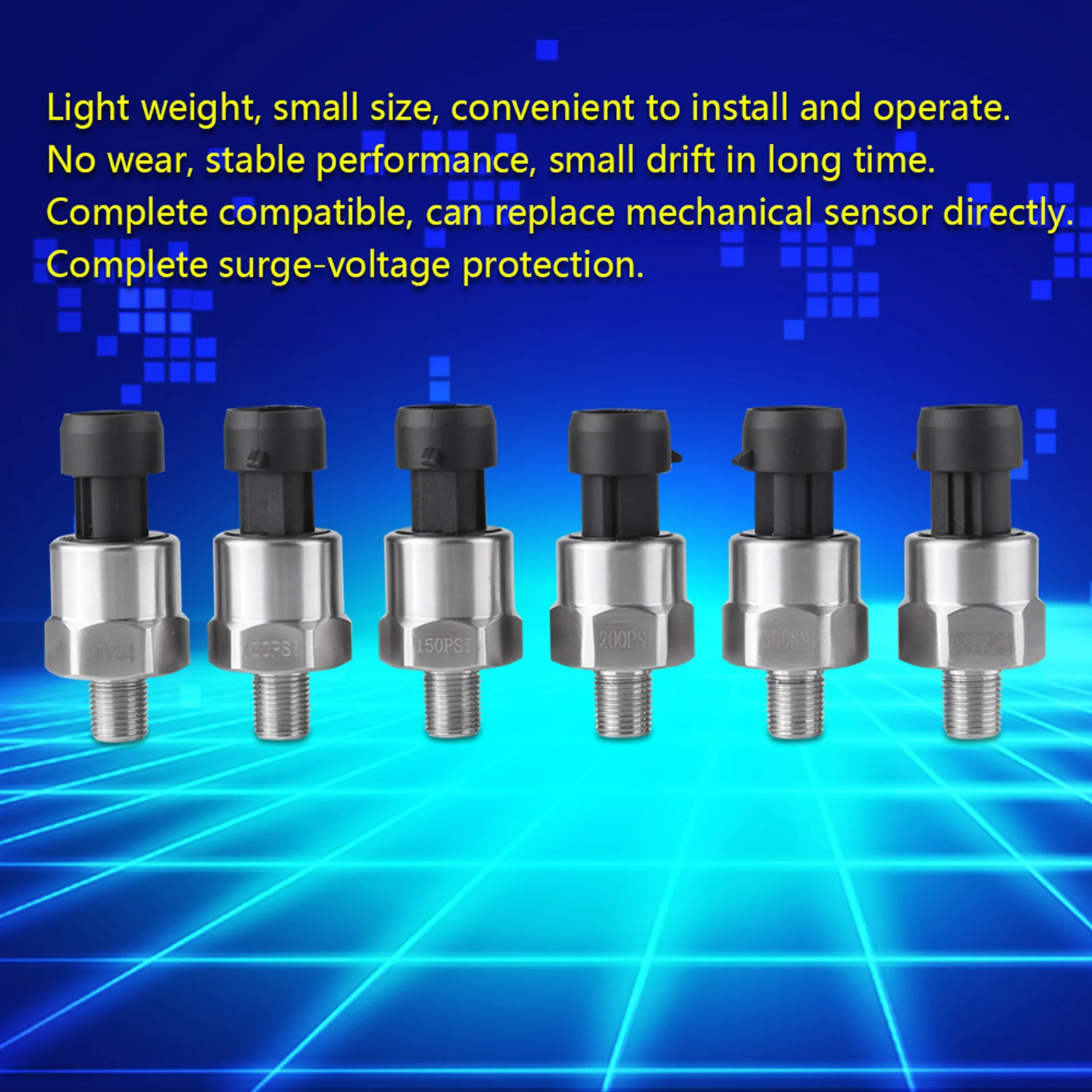 1/8NPT Thread Stainless Steel Pressure Transducer Sender Sensor For Oil Fuel Air Water Pressure Sensor Transducer