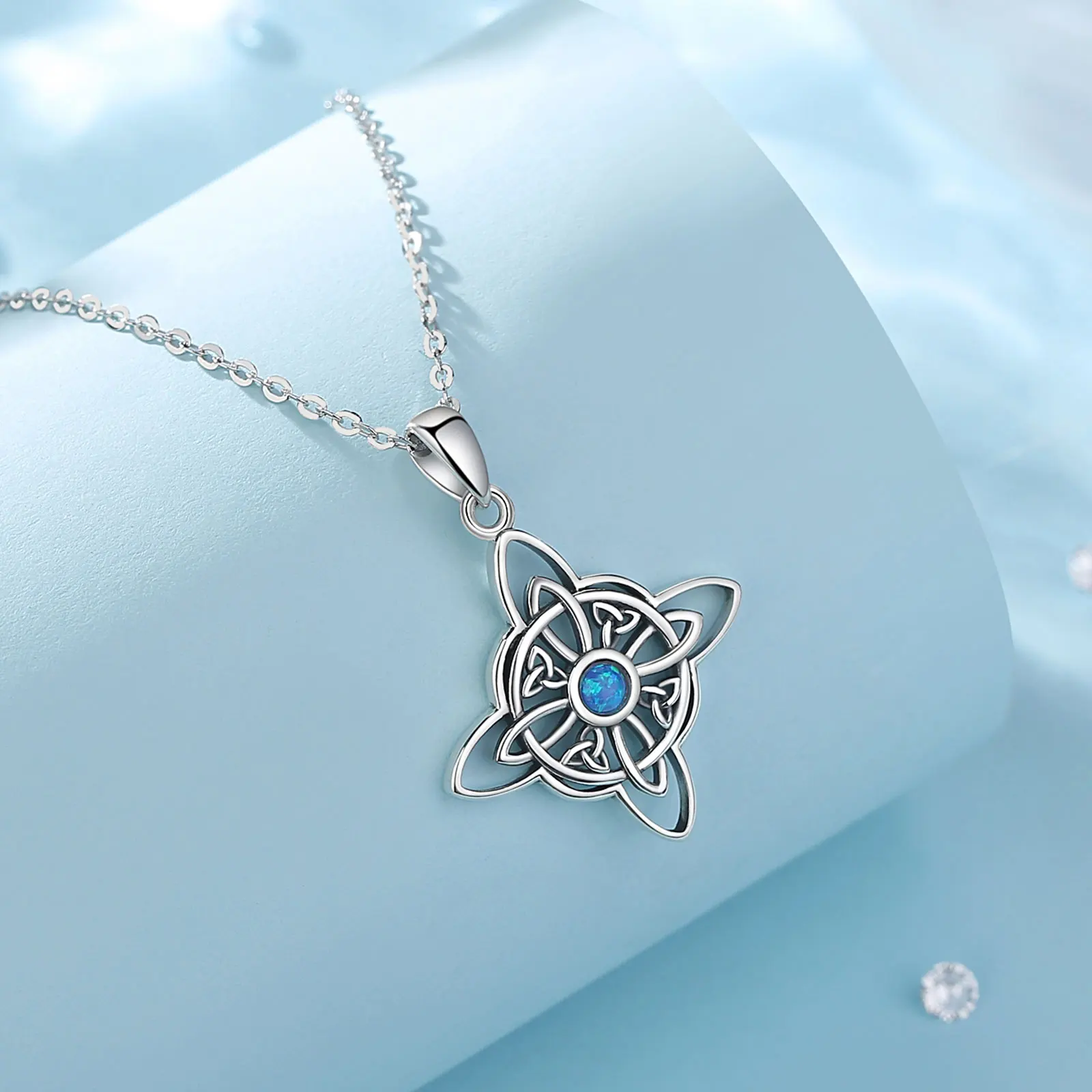 Silver necklace charms Pendant necklace Silver necklace Silver pendant 925 Sterling Silver Witchcraft Celtic Knot Geometry Necklace for Men Women
