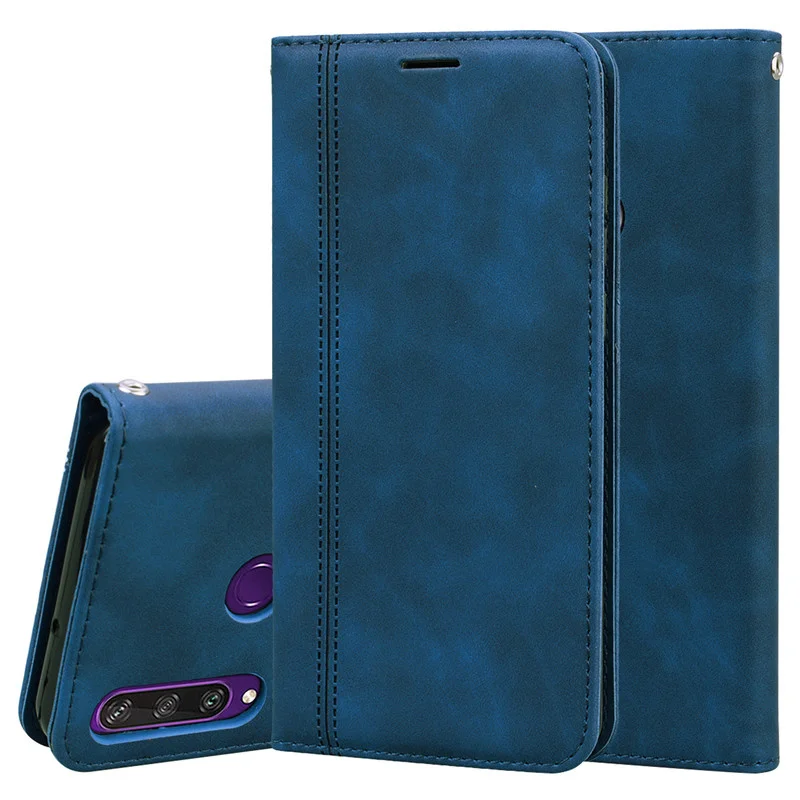 Tanie Dla Huawei Y6P przypadku magnetyczny skórzany portfel odwróć karty trzymać