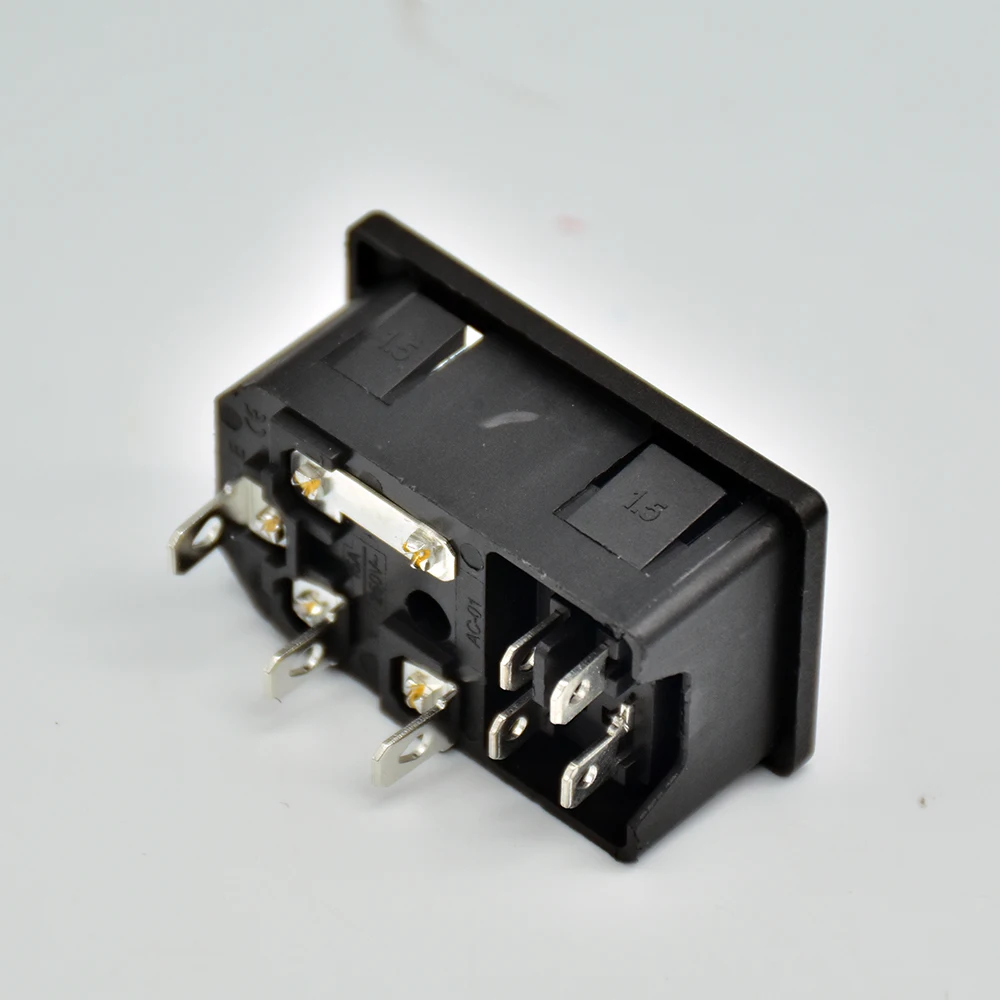 Power Socket 10A Fuse Red Rocker Switch Fused IEC320 C14 Inlet Fuse Switch Connector Plug Connector Red Green Blue Yellow