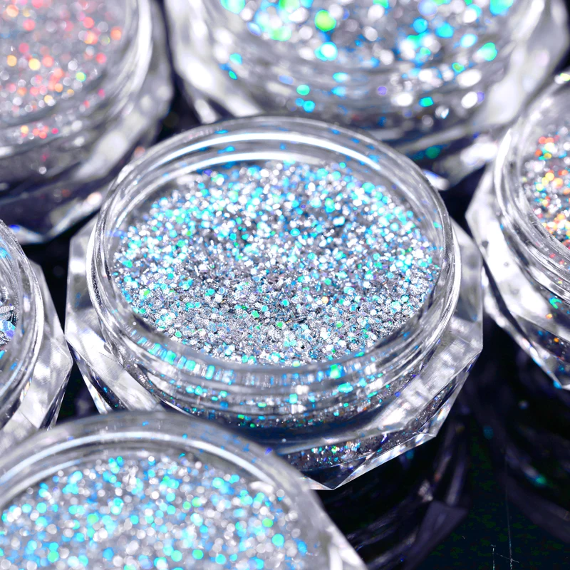 Reflective Nail Art Powder Glitter Nails Crystal Rhinestones Sequins Chrome Pigment UV Gel Polish DIY Decorations
