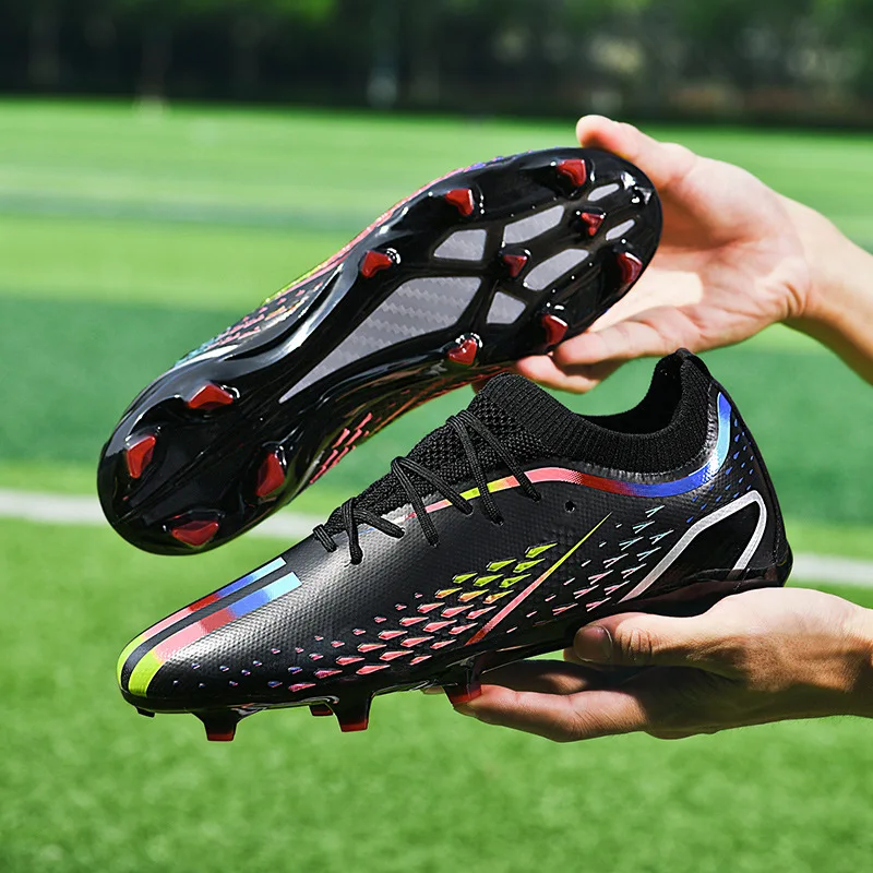 

2024 Men's Soccer Shoes Large Size Ultralight Football Boots Boys Sneakers Non-Slip AG/TF Soccer Cleats Ankle Boots Unisex