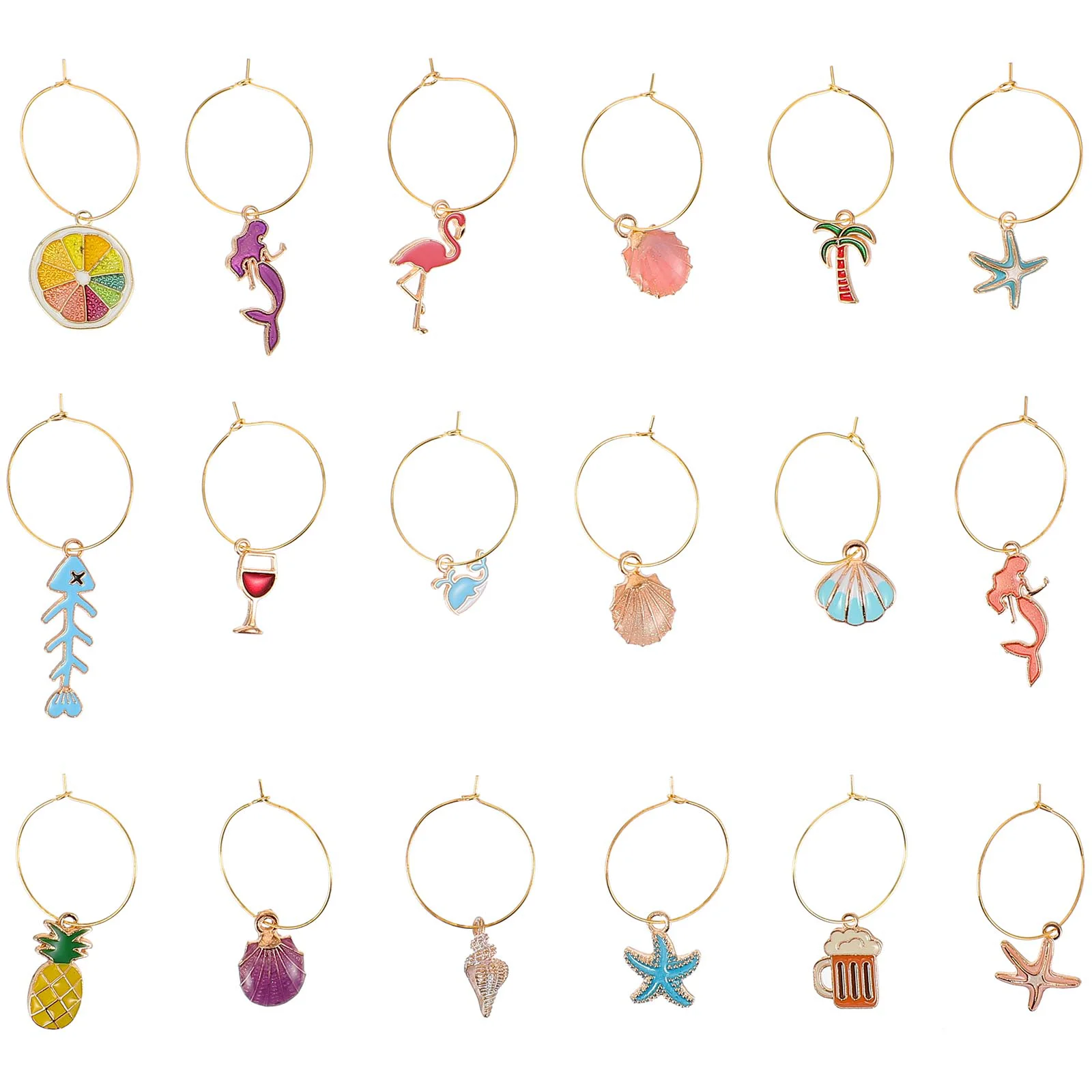 

Party Wine Glass Charms Rings Glass Drink Markers Tags (Assorted Color)