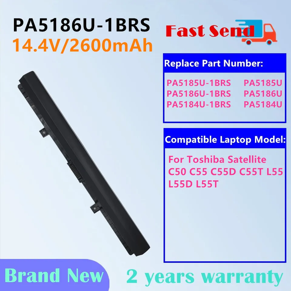 PA5184U-1BRS PA5185U-1BRS PA5186U-1BRS Batteria del computer portatile di ricambio per Toshiba Satelle C50 C55D C55T L55 L55D L55T C55-B52  7