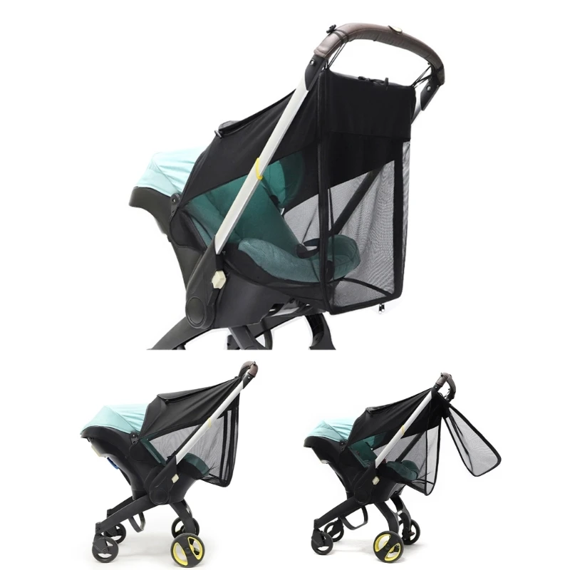 

AntiUV-Protection Stroller Sunshade Bug-Netting Pram Shade Canopy Tear Resistance CarSeat Cover for Stroller