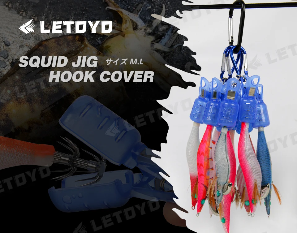 Letoyo 9pcs Squid Jig Hook Cover Fishing Hooks Cover Umbrella Hook Cap –  Goods For Nerd