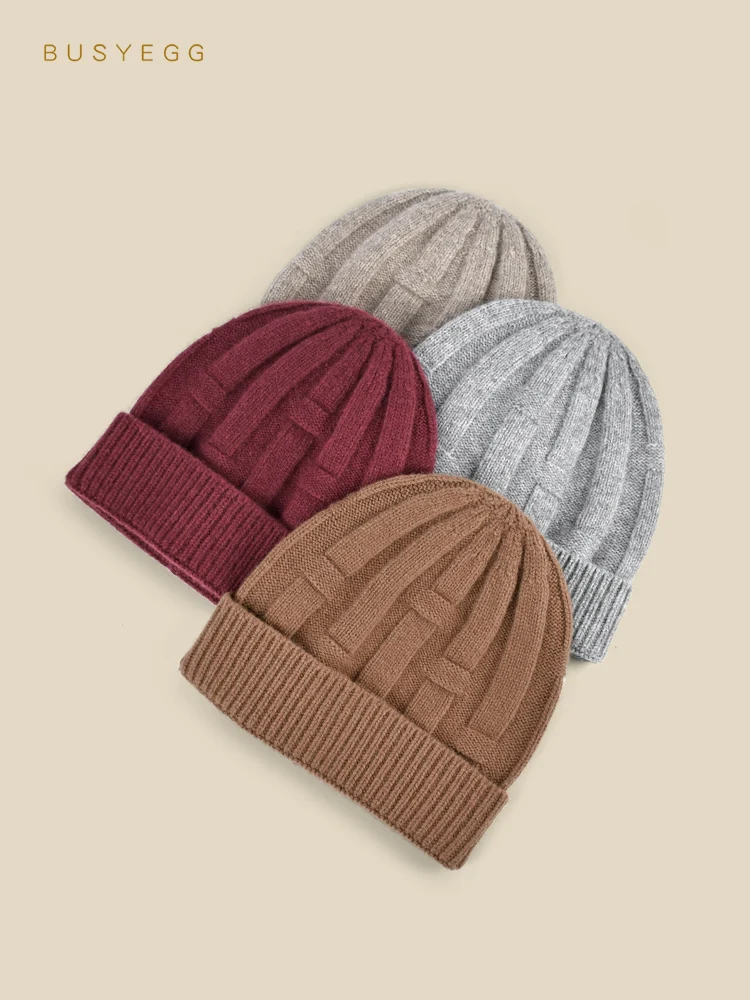 

Solid color thickened warm wool hat baby boys' hats autumn winter knitted cap children's beanie holiday gifts for kids
