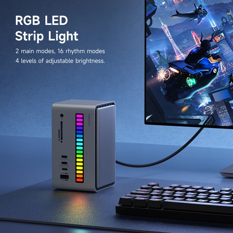 hagibis モニター兼ハブ ドッキングステーション Hagibis-ドッキングステーションタイプcからm.2ssd,USB 3.1,SD