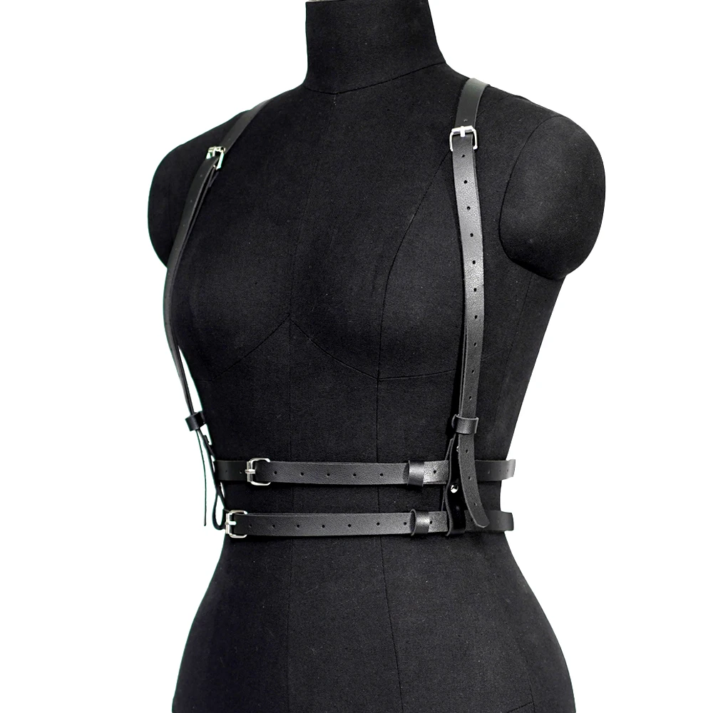 Designer Original Women's Gothic Suspenders Fashion Vest Leather Bdsm Sexy Bondage Clothes_voghion.com