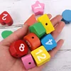 Montessori Cartoon Animal Educational Wooden тетрис Classic Toy Beaded Geometry Digital Clock Puzzles Gadgets Matching Children 3