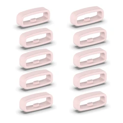 Rubber Silicone Watch Band Keeper Loop - Multi-Size Strap Holder for Smartwatch Accessories (10-Pack) (Pink)