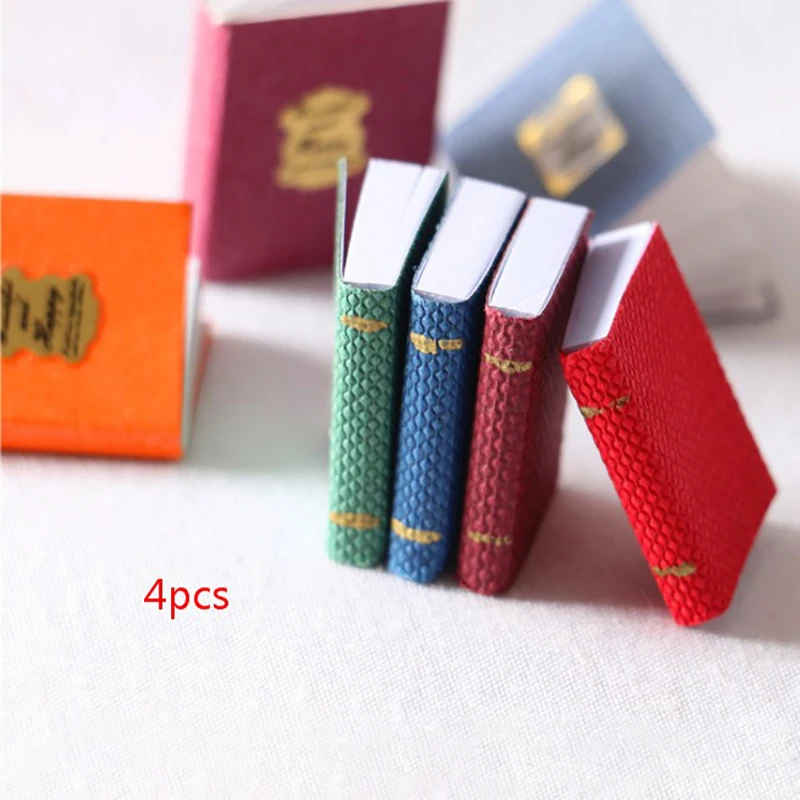4pcs Dollhouse Miniature Mini Small Books Model Furniture Accessories Pretend Toy Dolls  Decoration Kid Gift 2