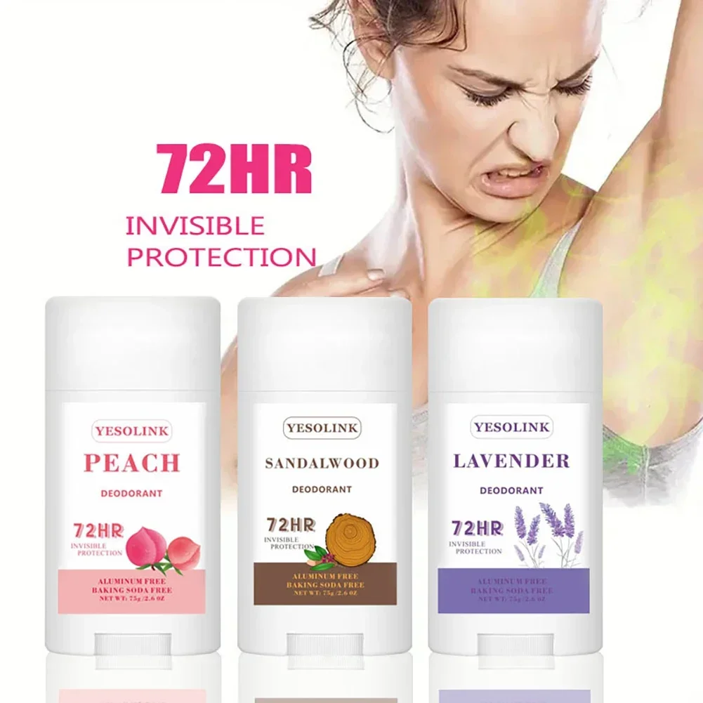 75g Body Deodorant Stick Vanilla Coconut Armpits Odor Remove Cream Portable Fragrance Balm for Adult