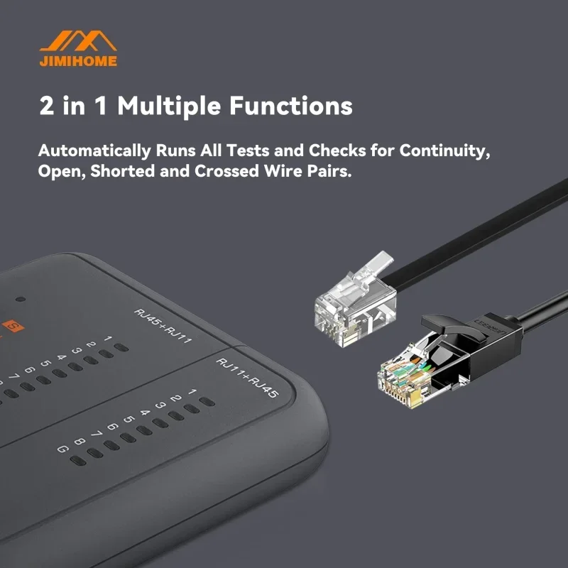 JIMIHOME All-in-one Ratcheting Modular Crimper LED Light Network Cable Tester RJ45 Connectors Household Network Service Tool Set