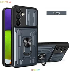 Heavy Duty Armor Case with Card Holder Slot Cover - Galaxy S23 Ultra (Grey)