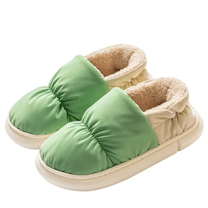 Comwarm Winter Toast Women Slippers Warm Plush Cotton Slippers Indoor Home Non-Slip Thick Sole Furry Shoes For Couples New 2022 images - 6