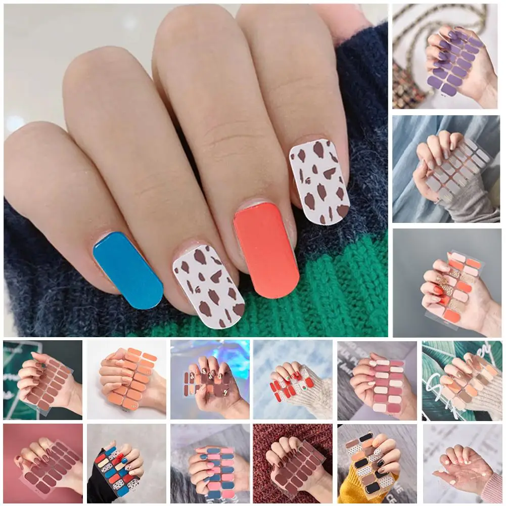 

Glitter Nude Semi Cured Gel Nail Patch Stickers For UV Lamp Cured Nail Gel Polish Strips Full Cover Nail Wraps Manicure D0A7